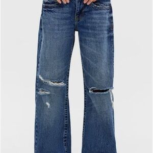 BDG Blue Distressed Flare Jeans